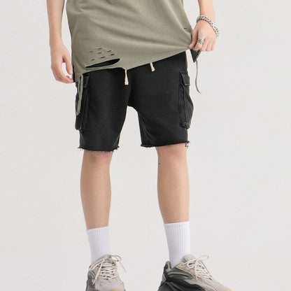 Snow Wash Raw Hem Cargo