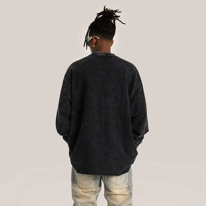 Raw Hem Faded Long Sleeve