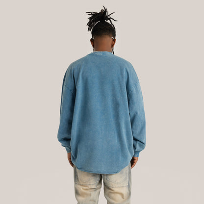 Raw Hem Faded Long Sleeve