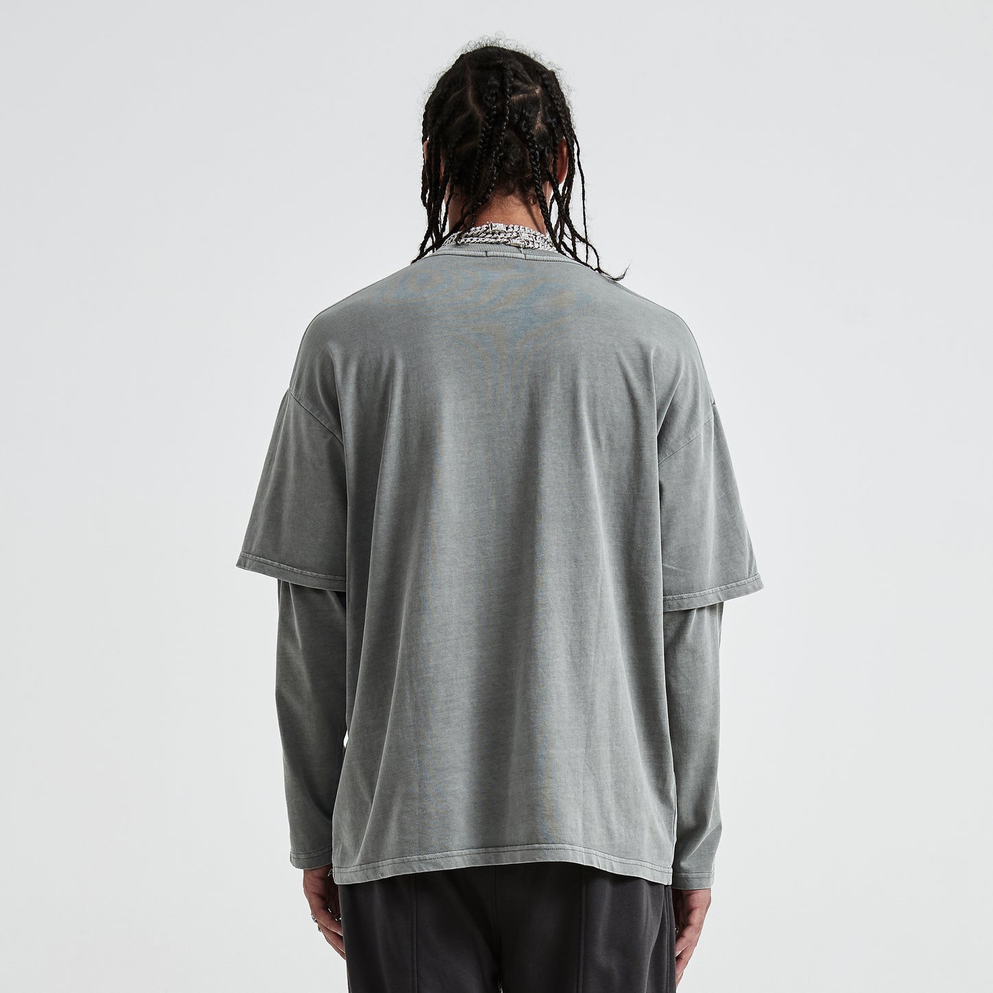 Faux-layered Faded Long Sleeve