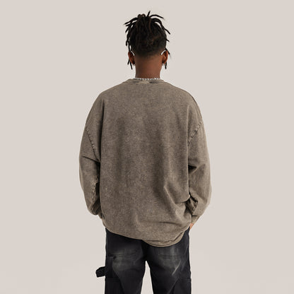 Raw Hem Faded Long Sleeve