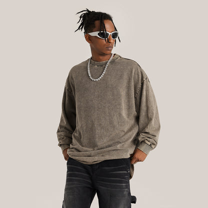 Raw Hem Faded Long Sleeve