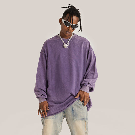 Raw Hem Faded Long Sleeve